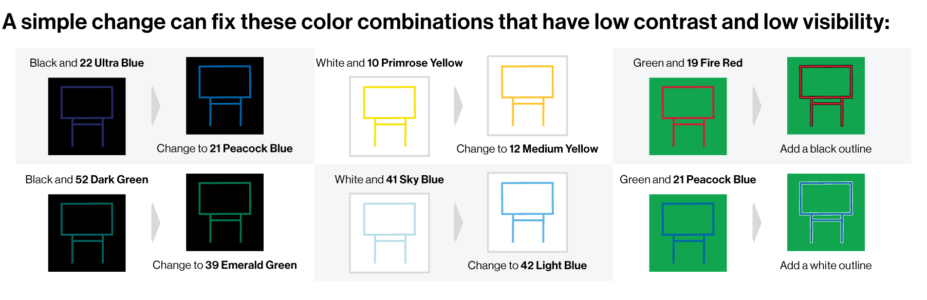 Low Contrast Color Solutions